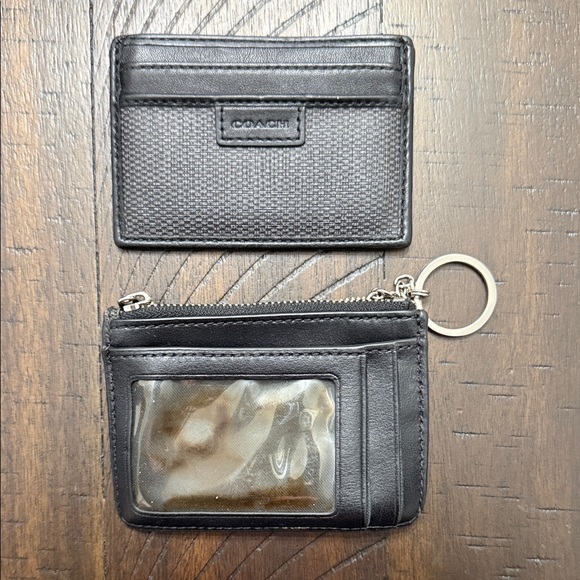 Coach Black Card Holder and Keychain Wallet Set - Picture 2 of 7
